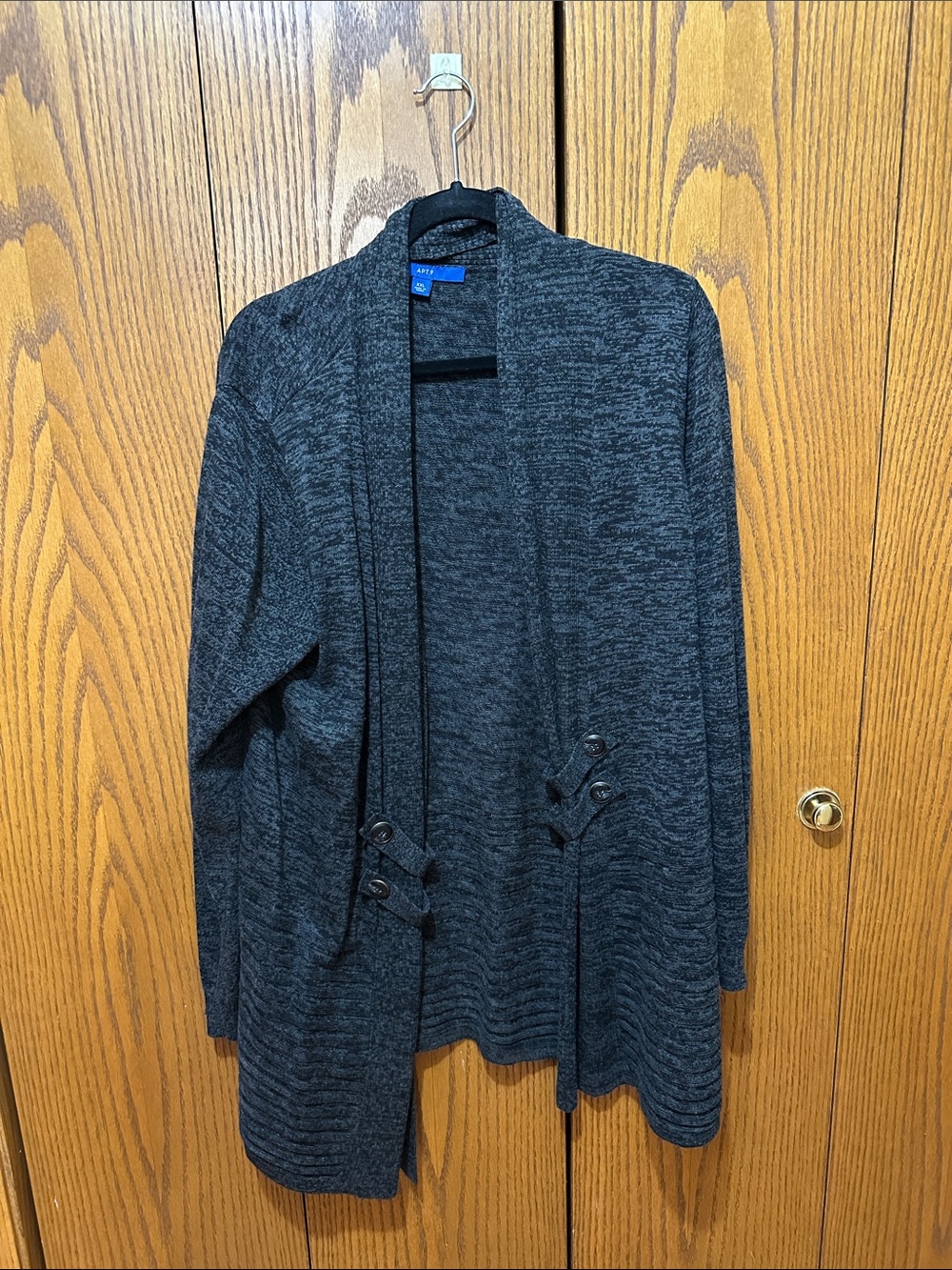 Apt. 9 Dark Gray Open-Front Knit Cardigan